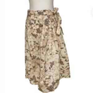 NWT DLG Vintage Attitude Pleated Tan & Cream Skirt Size 16 Petite